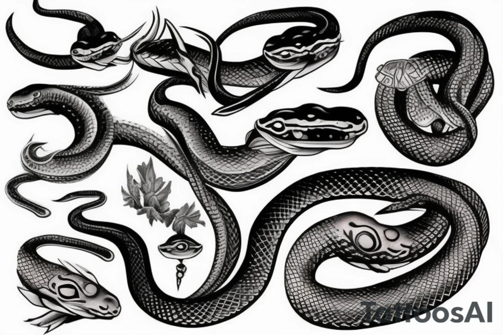 Celestial snake tattoo idea