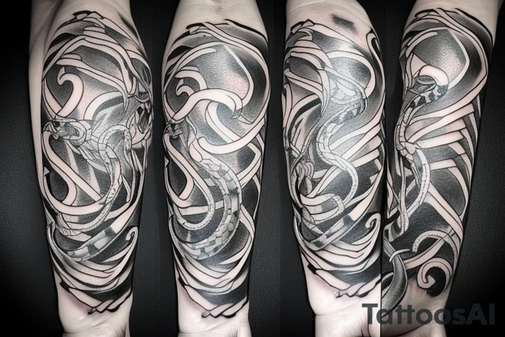 Celestial snake tattoo idea