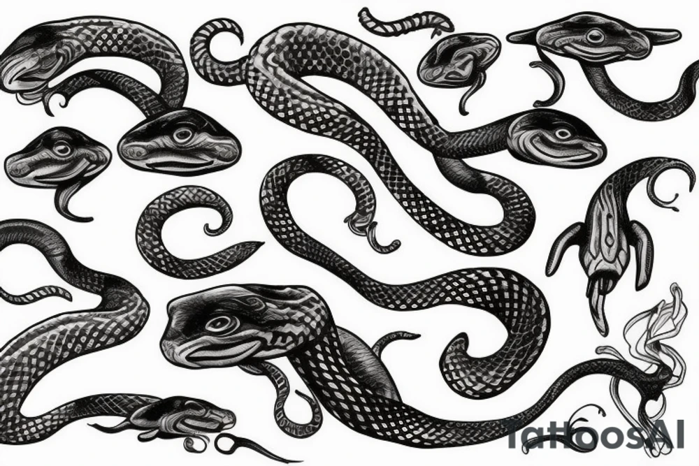 Celestial snake tattoo idea