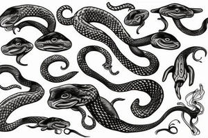 Celestial snake tattoo idea