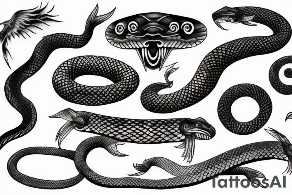 Celestial snake tattoo idea