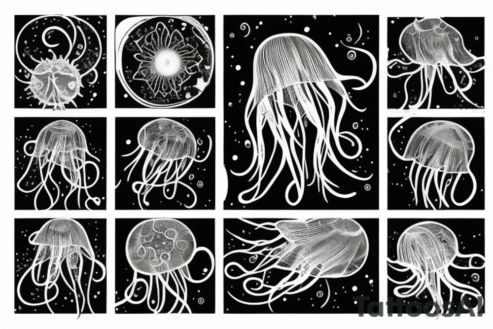 Cosmic jellyfish tattoo idea
