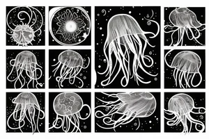 Cosmic jellyfish tattoo idea