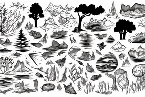 a lake in the forest tattoo idea