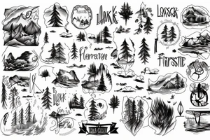 a lake in the forest tattoo idea