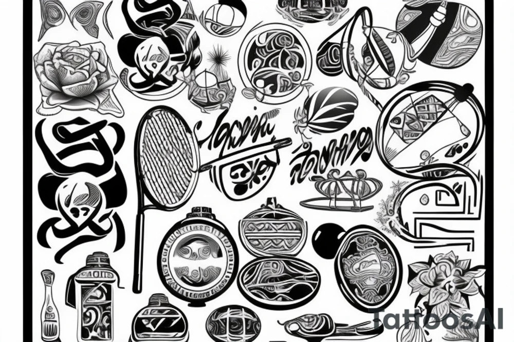 Hebrew tattoo of tennis tattoo idea
