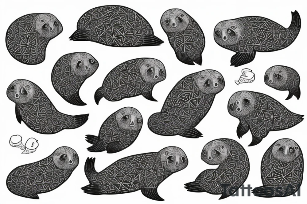 tessellation of a sea otter tattoo idea