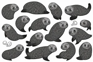 tessellation of a sea otter tattoo idea