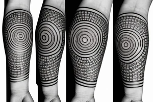 peaceful, circular, tattoo art, wrist sleeve, black and white tattoo idea