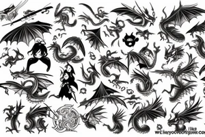 Flying dragon tattoo idea