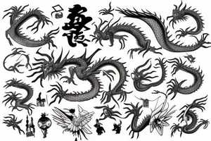 Flying dragon tattoo idea
