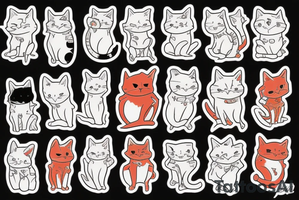 Red cat tattoo idea