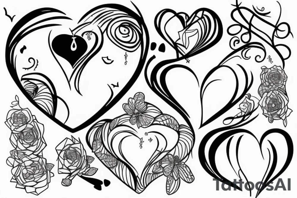 heart contemporary thin line tattoo idea