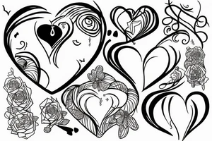 heart contemporary thin line tattoo idea