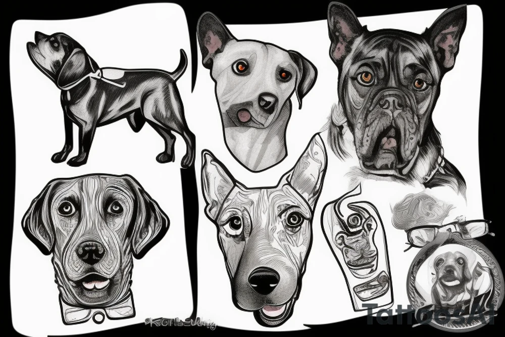 dog that drives a car in the desert tattoo idea