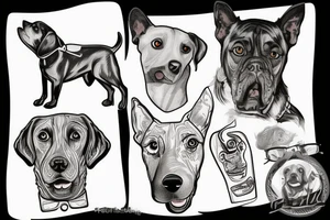 dog that drives a car in the desert tattoo idea