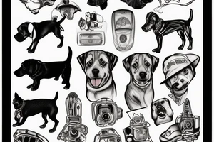 A dog that drives a car in the desert tattoo idea
