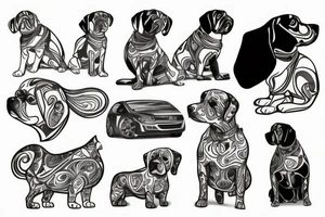 A dog that drives a car tattoo idea
