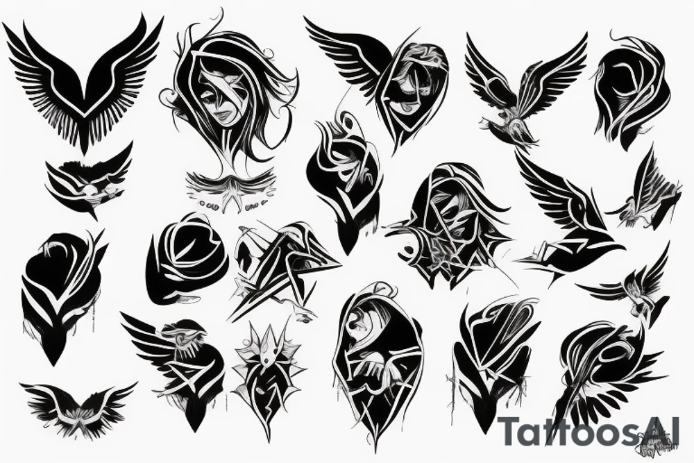 Fallen angel tattoo idea