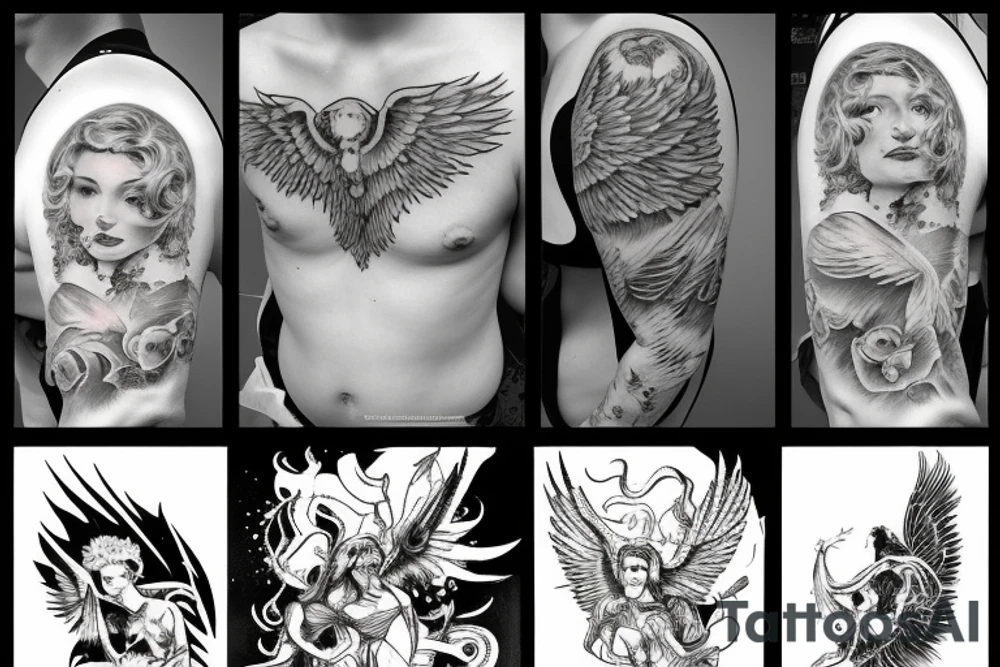 Fallen angel tattoo idea