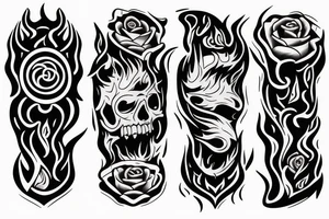 Steel knife on fire tattoo idea