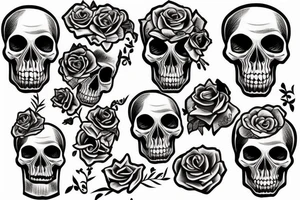 skull on the table tattoo idea
