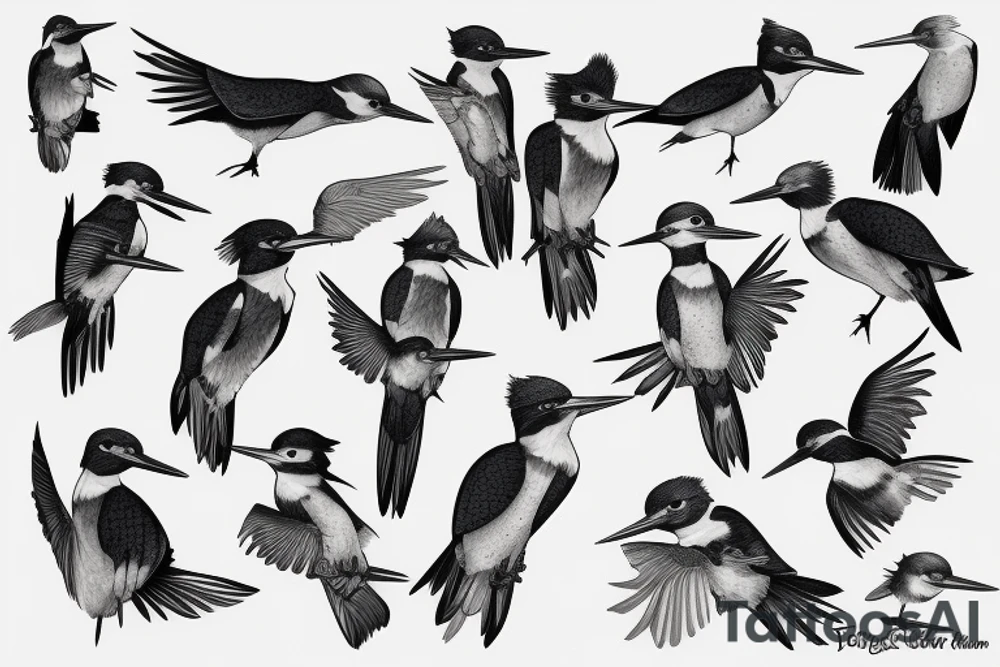 Belted kingfisher tattoo idea