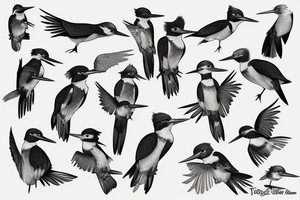 Belted kingfisher tattoo idea