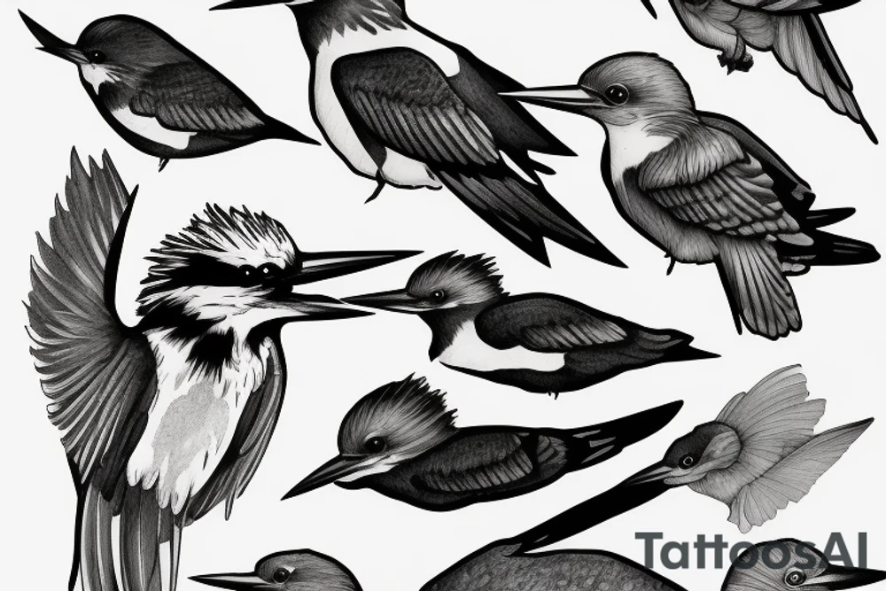 Belted kingfisher tattoo idea