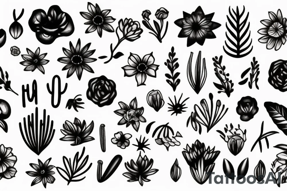 desert flowers tattoo idea