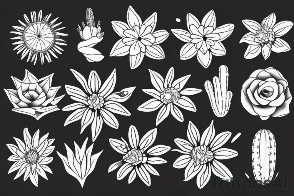 desert flowers tattoo idea