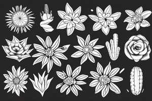 desert flowers tattoo idea