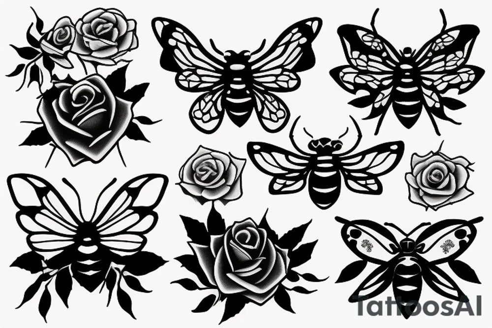 Black widow spider with roses and thorns tattoo idea