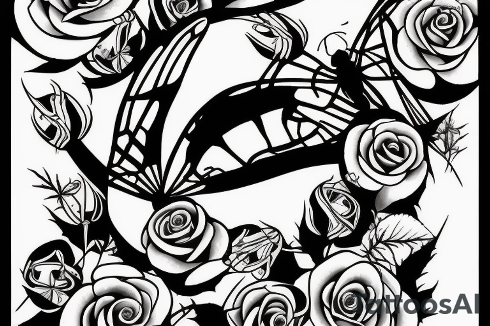 Black widow spider with roses and thorns tattoo idea Black widow spider with roses and thorns tattoo idea