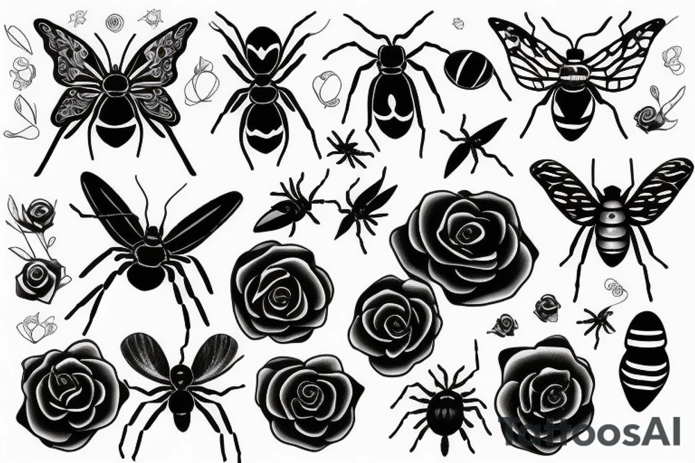 Black widow spider on a rose tattoo idea