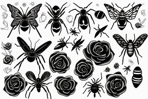 Black widow spider on a rose tattoo idea