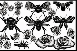 Black widow spider on a rose tattoo idea
