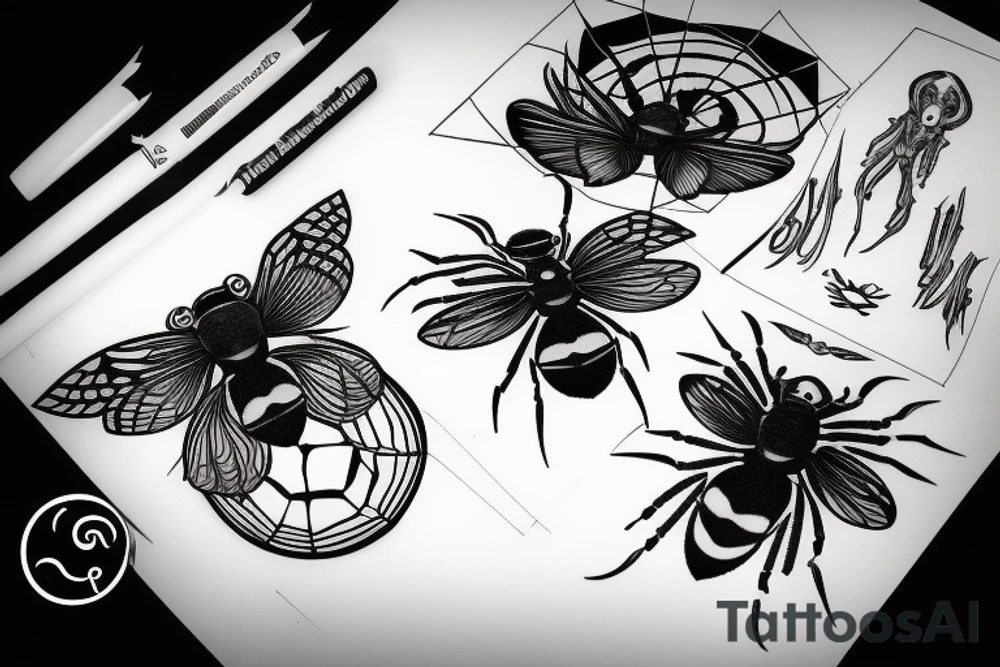 Black widow spider tattoo idea