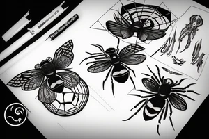 Black widow spider tattoo idea