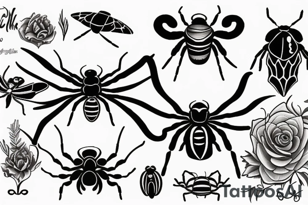 Black widow spider tattoo idea