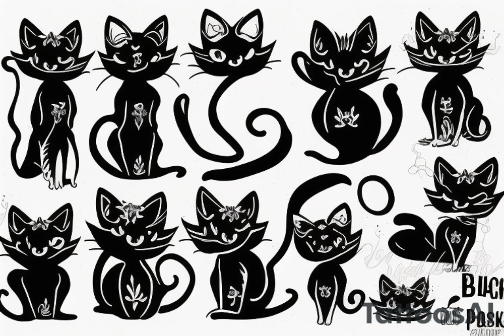 Black cat tattoo idea