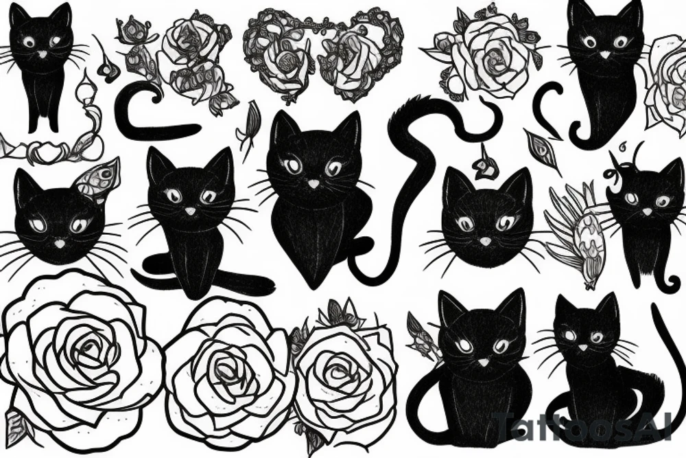 Black cat tattoo idea