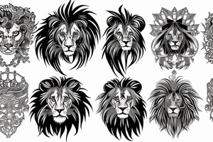 cyperpunk lion tattoo idea