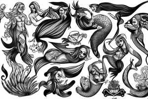 merman tattoo idea