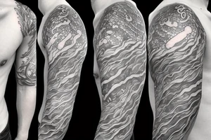 merman with trident tattoo idea