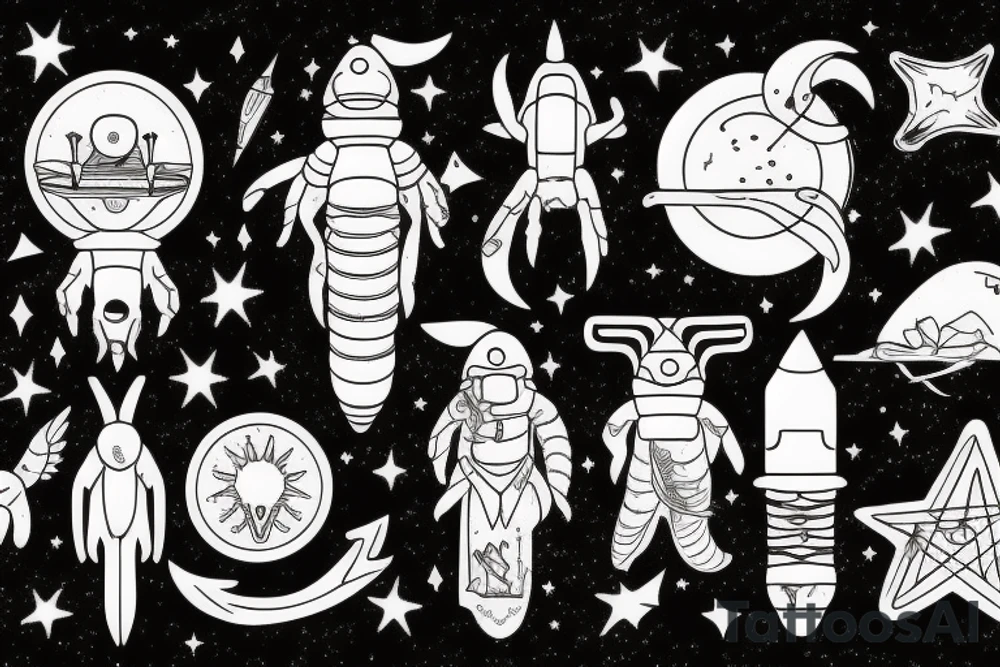 Astronaut among the scorpio constellation tattoo idea