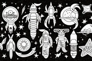 Astronaut among the scorpio constellation tattoo idea