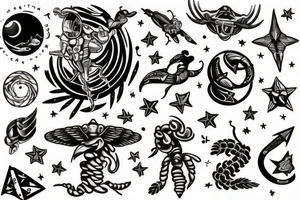 Astronaut among the scorpio constellation tattoo idea