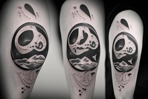 Father and Daughter walk on the moon tattoo idea