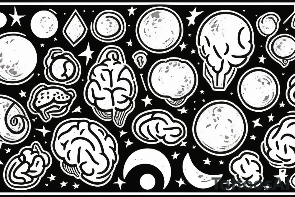 The moon and the brain tattoo idea